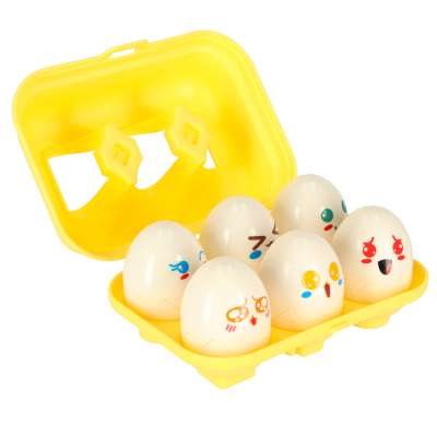 Educational puzzle sorter match shapes eggs montessori animals 6 pcs