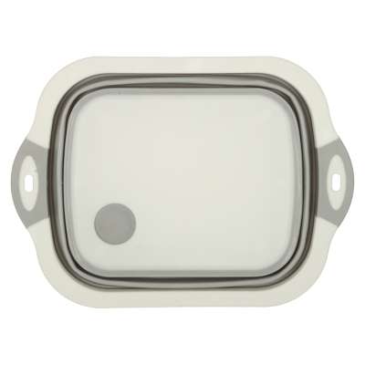 Foldable Silicone Basin with Drain Cutting Board Sink Colander