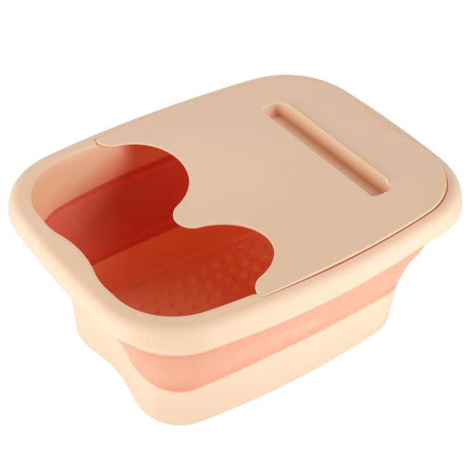 Foldable silicone foot soak bucket with massage bumps