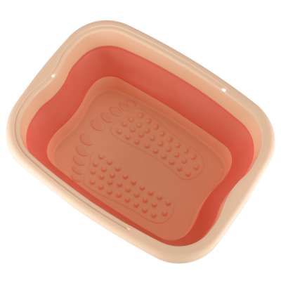 Foldable silicone foot soak bucket with massage bumps