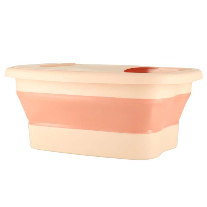 Foldable silicone foot soak bucket with massage bumps