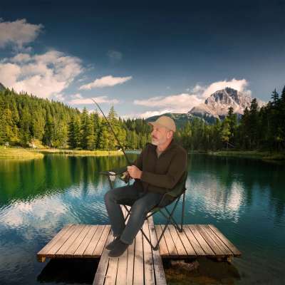 Folding fishing tourist chair green