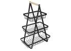 Fruit basket three-tier tier metal wood 5
