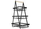Fruit basket three-tier tier metal wood 6