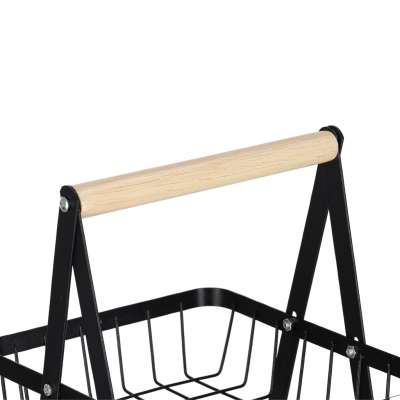 Fruit basket three-tier tier metal wood