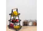 Fruit basket three-tier tier metal wood 8
