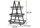 Fruit basket three-tier tier metal wood 9