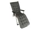 Garden folding lounger with cushion grey 18