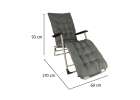 Garden folding lounger with cushion grey 8