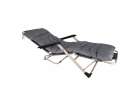Garden folding lounger with cushion grey 6