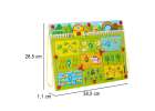 Gra labirynt magnetyczna planszowa drewniana do podróży farma 2 graczy 8