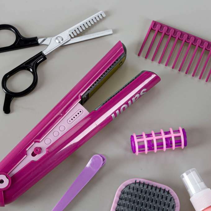 Hairdressing set for children hairdryer straightener 16 items