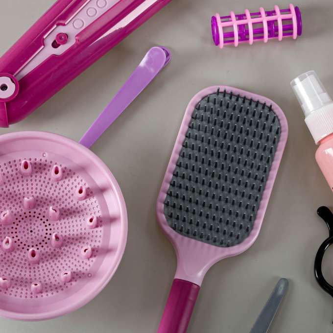 Hairdressing set for children hairdryer straightener 16 items