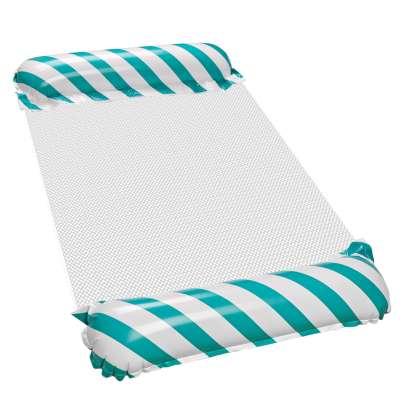 Inflatable beach mattress hammock water lounger chair swimming pool blue