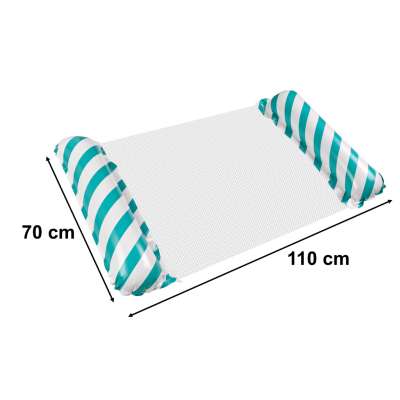 Inflatable beach mattress hammock water lounger chair swimming pool blue