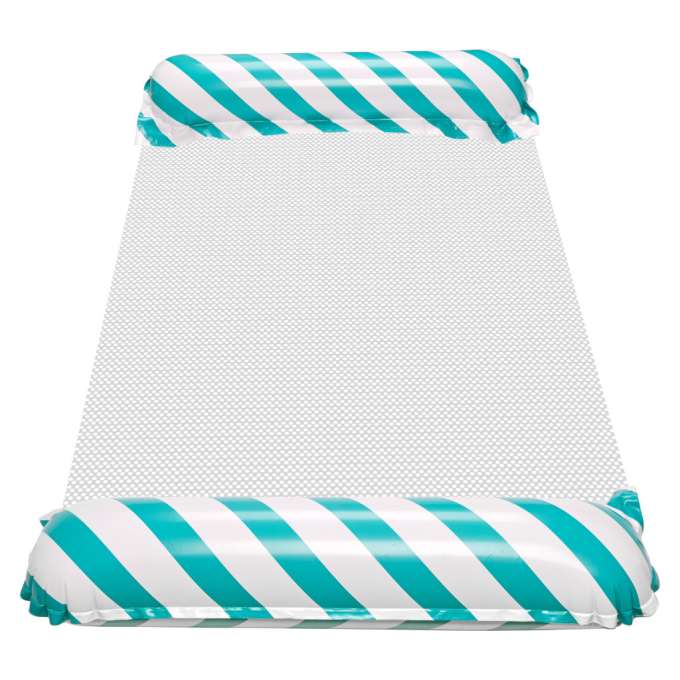 Inflatable beach mattress hammock water lounger chair swimming pool blue