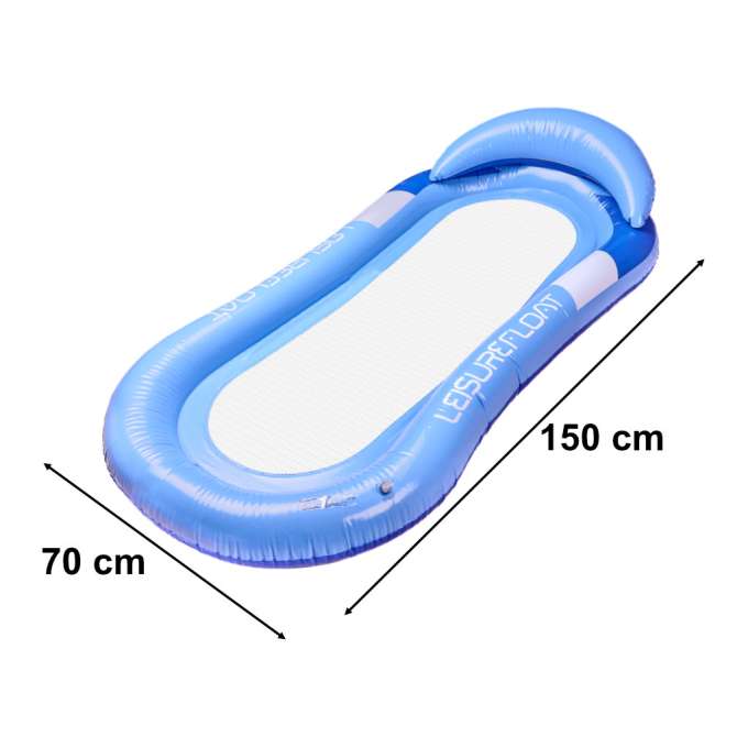 Inflatable beach mattress hammock water lounger chair swimming pool blue