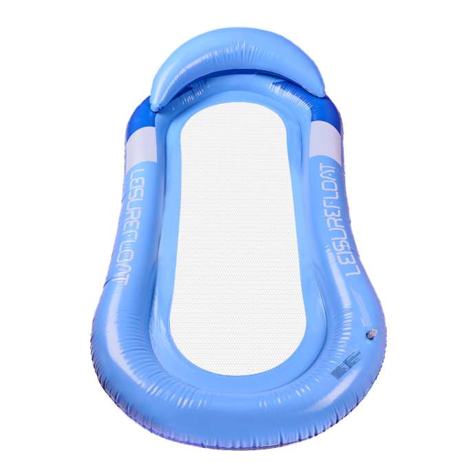Inflatable beach mattress hammock water lounger chair swimming pool blue