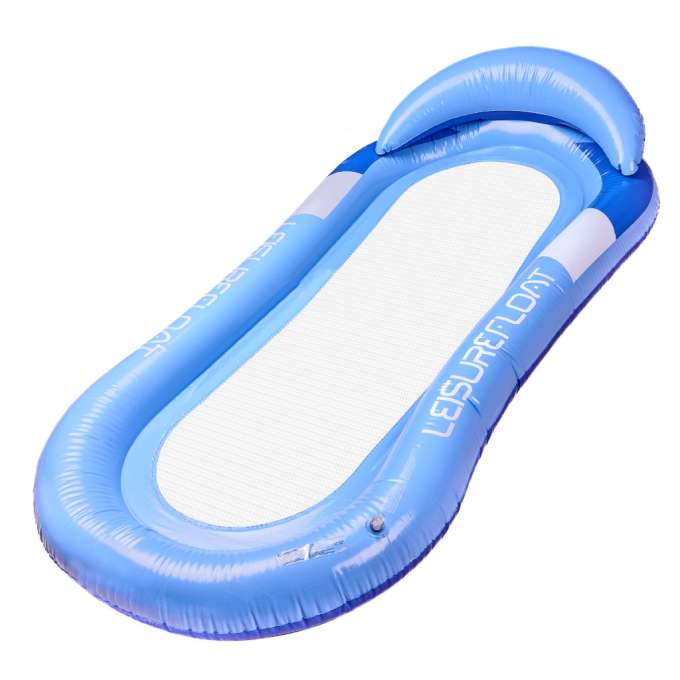 Inflatable beach mattress hammock water lounger chair swimming pool blue
