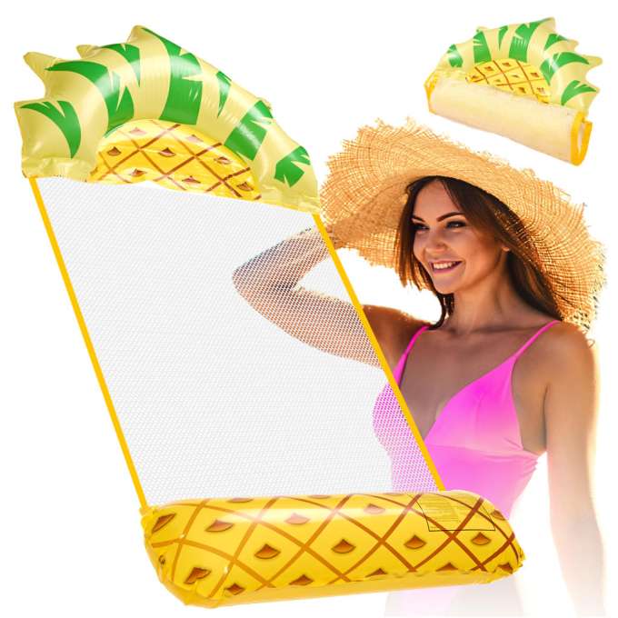 Inflatable beach mattress hammock water lounger chair swimming pool pineapple