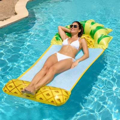 Inflatable beach mattress hammock water lounger chair swimming pool pineapple