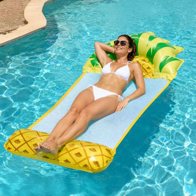 Inflatable beach mattress hammock water lounger chair swimming pool pineapple
