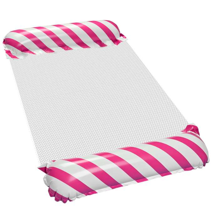 Inflatable beach mattress hammock water lounger chair swimming pool pink