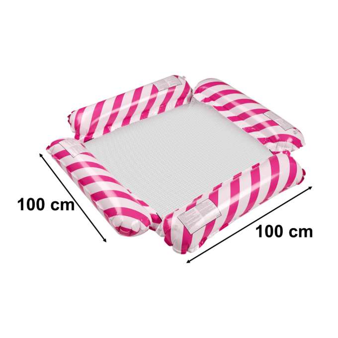 Inflatable beach mattress hammock water lounger chair swimming pool pink