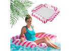 Inflatable beach mattress hammock water lounger chair swimming pool pink 1
