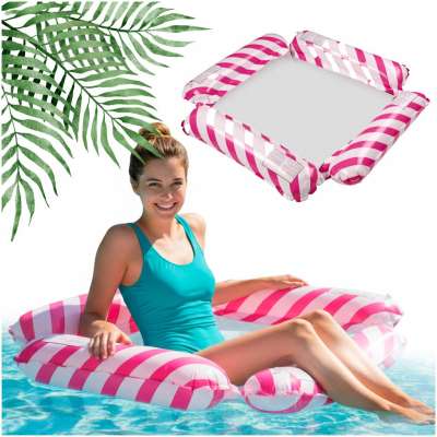Inflatable beach mattress hammock water lounger chair swimming pool pink