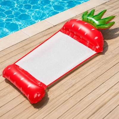 Inflatable beach mattress hammock water lounger chair swimming pool strawberry