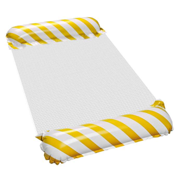 Inflatable beach mattress hammock water lounger chair swimming pool yellow