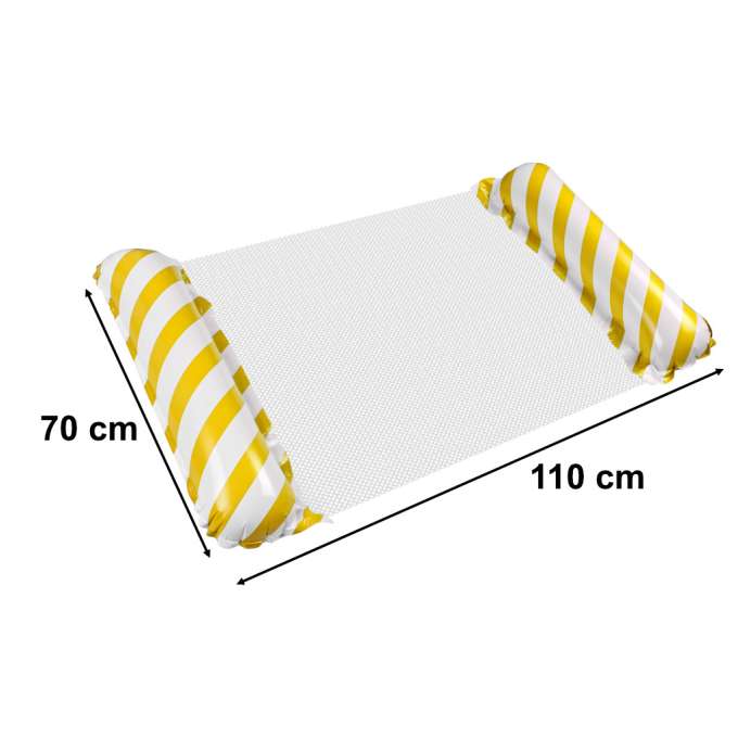 Inflatable beach mattress hammock water lounger chair swimming pool yellow