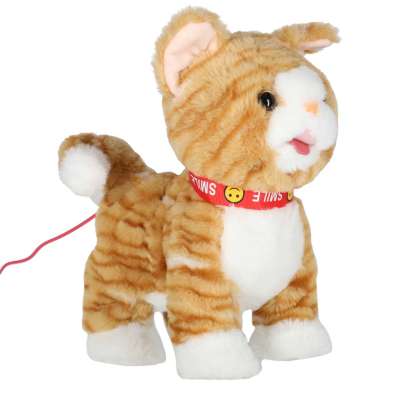 Interactive cat on leash movement sound beige