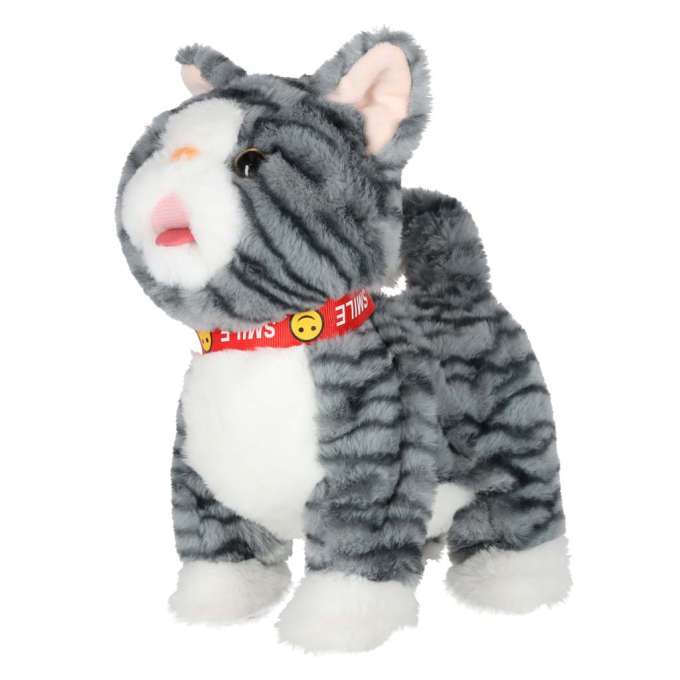 Interactive cat on leash movement sound grey