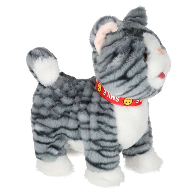 Interactive cat on leash movement sound grey
