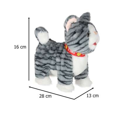 Interactive cat on leash movement sound grey