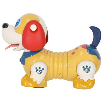 Interactive dog with bone responds to touch