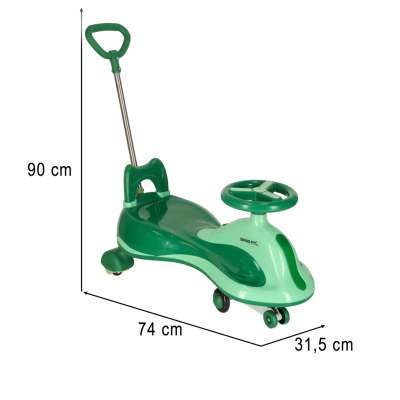 Jeździk grawitacyjny LED Swing FIX S2 skuter z rączką zielony max 100kg