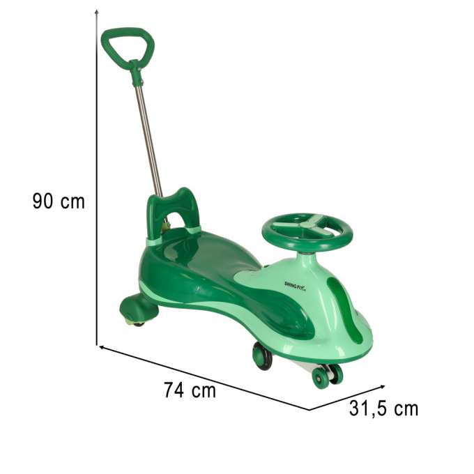 Jeździk grawitacyjny LED Swing FIX S2 skuter z rączką zielony max 100kg