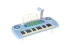 Keyboard dla dzieci pianinko interaktywne organki 37 klawiszy mikrofon statyw niebieskie 2