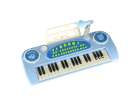 Keyboard dla dzieci pianinko interaktywne organki 37 klawiszy mikrofon statyw niebieskie 4