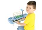 Keyboard dla dzieci pianinko interaktywne organki 37 klawiszy mikrofon statyw niebieskie 12
