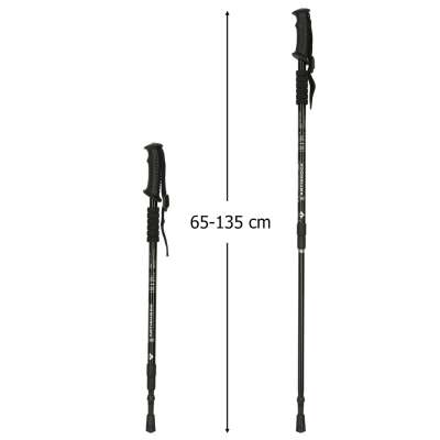 Kijki kije trekkingowe do nordic walking składane 2 sztuki czarne
