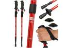 Kijki kije trekkingowe do nordic walking składane 2 sztuki czerwone 1