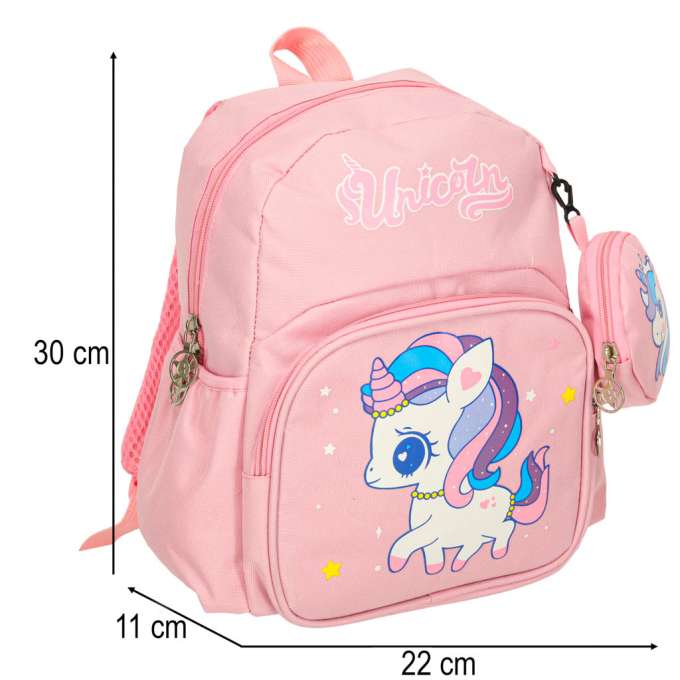 Kindergarten school backpack children's unicorn 30x22x11cm