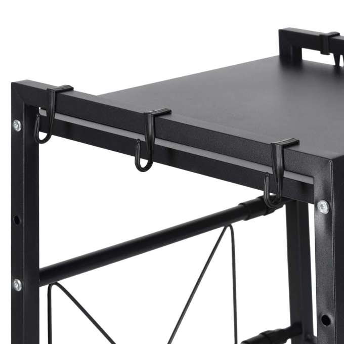 Kitchen shelf over microwave organizer adjustable 6 metal hangers