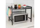Kitchen shelf over microwave organizer adjustable 6 metal hangers 9