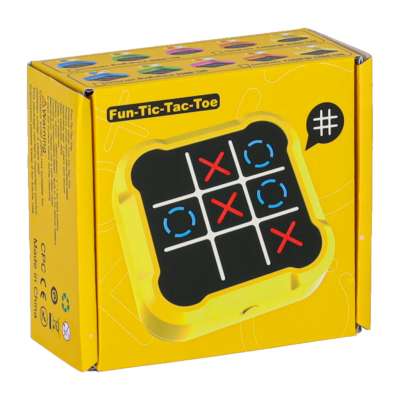 Kółko krzyżyk gra elektroniczna logiczna tic tac toe konsola przenośna żółta