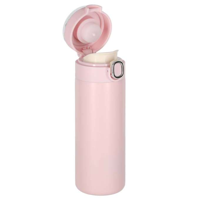 Kubek termiczny z ustnikiem termos LED 420ml róż